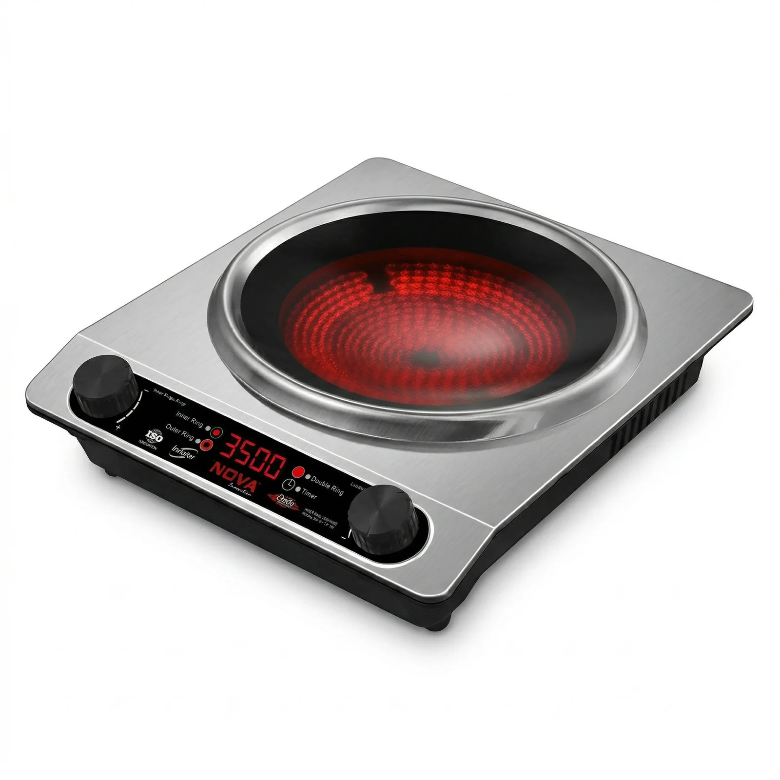 NOVA Infrared Cooker NV-1237-L | 3000W Double Heater | Inverter Friendly | Touch & Knob Control