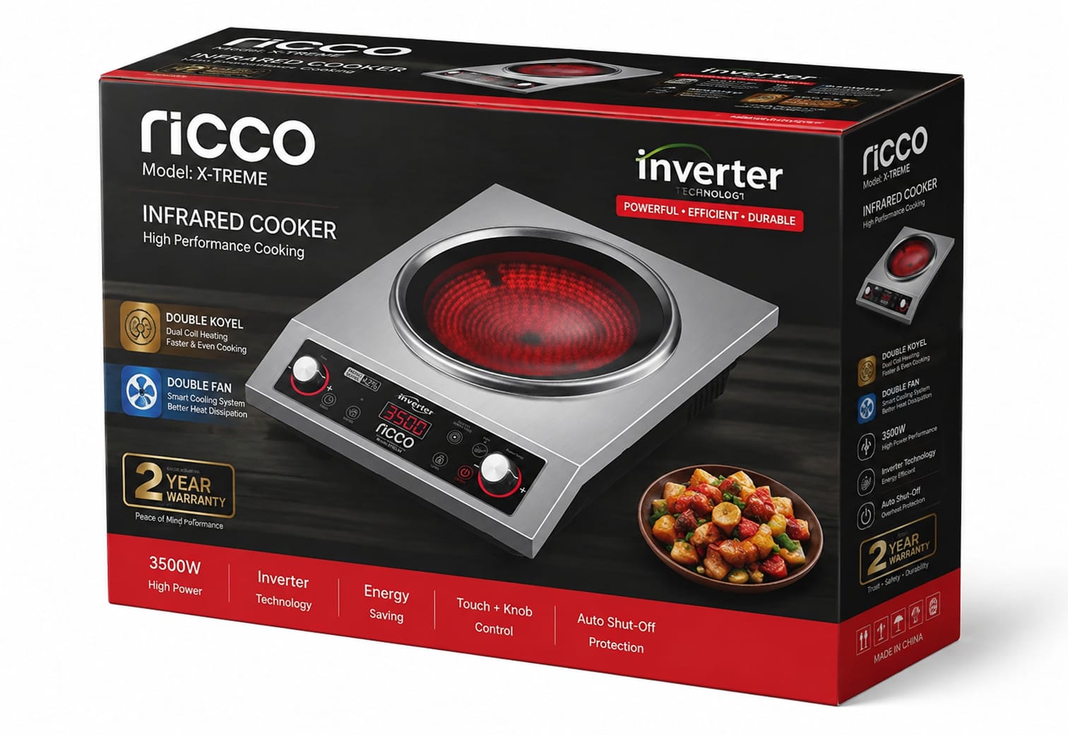RICCO INFARED COOKER MODEL -X TREME 3500 WATT